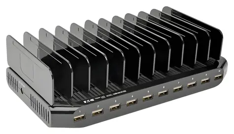 Eaton Tripp Lite U280-010-ST-CEE / Nabíjecí stanice / 10x USB / 96W / nastavitelné přihrádky