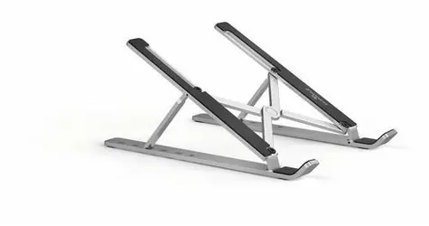 Durable Fold stříbrná / Stojan pro notebook / skládací / nastavitelný / do 15