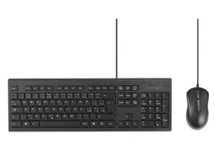 Kensington KM100 EQ / Drátový set klávesnice a myši / Odolnost vůči tekutinám / USB