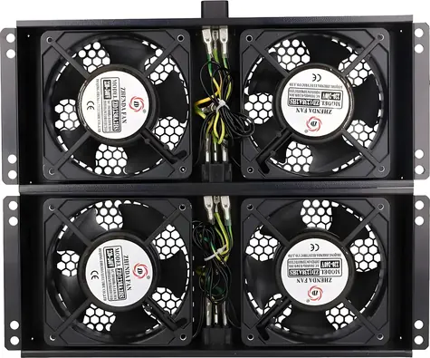 Extralink EX.8673 černá / Ventilační panel do racku / 0U / 2x 230V / vestavěný ventilátor / 2 ks
