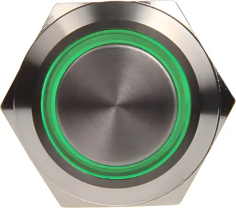 DimasTech Silverline 19 mm zelená / Antivandal tlačítko / Power/Reset / Pro PC skříň