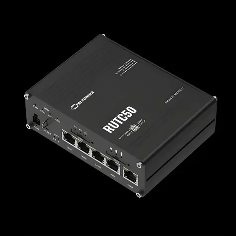 Teltonika RUTC50 / Router industriální / 5G / 4G (LTE) / 3G / Wi-Fi 6 / 5x RJ-45 / Dual SIM