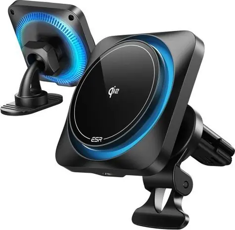 ESR HaloLock CryoBoost Frosted Onyx / Magnetická nabíječka do auta / MagSafe / Qi2 15W