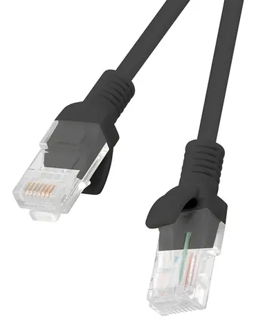 Lanberg UTP CAT5E 0,5m černá / Patch kabel / RJ45-RJ45 / Fluke Passed