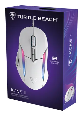 Turtle Beach Kone II bílá / Herní myš / optický senzor 26000 DPI / RGB / optické spínače TITAN