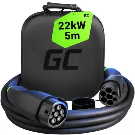Green Cell GC-EVKABGC01 černá / Nabíjecí kabel pro elektromobily / Typ 2 - Typ 2 / 22 kW / 5 m