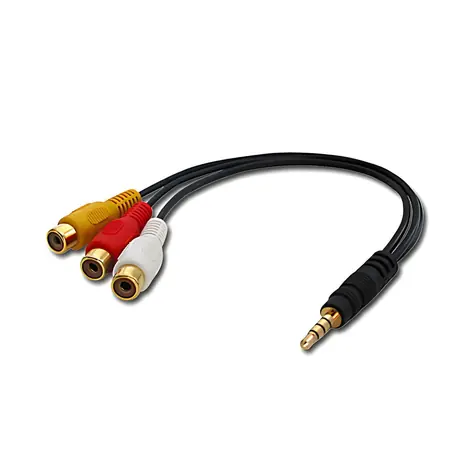 Lindy adaptér 3,5mm jack na 3x RCA černá / Adaptér / Video a audio / 0,25 m