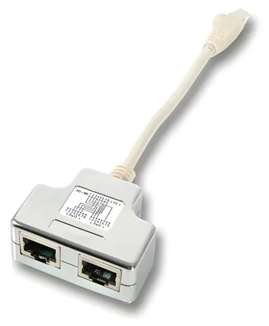 EFB T-adaptér RJ45 2x Cat5e bílá / Rozbočovač RJ45 / 10/100BASE-TX / 0,15 m