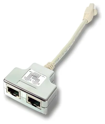EFB T-adaptér RJ45 1:1 bílý / Rozbočovač / RJ-45 / 0,15 m
