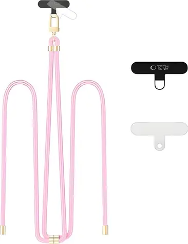 Tech-Protect C7S Rope růžová, zlatá / Popruh na telefon / Přes rameno / Pletený
