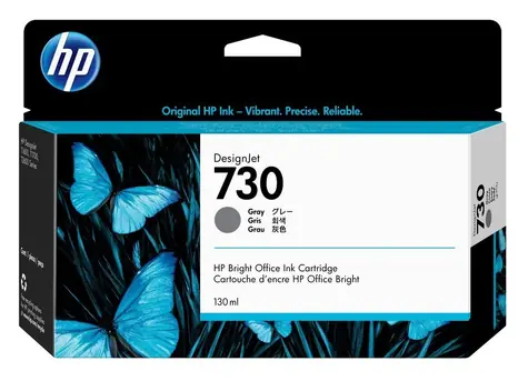 HP 730 šedá / Inkoustová kazeta / 130 ml / DesignJet T1600, T1700, T2600