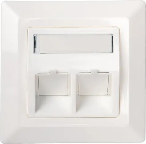 Schwaiger zásuvka 2x Keystone bílá / Datová zásuvka / Keystone / 2 porty / pod omítku