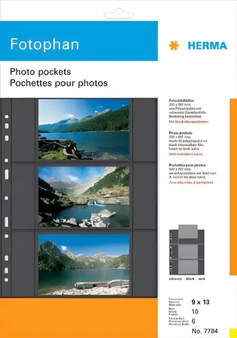 Herma Fotosichthüllen 9x13 cm černá / Euroobaly na fotografie / 10 ks