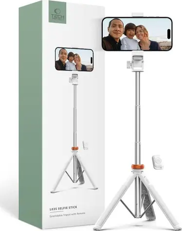 Tech-Protect L03S bílá / Selfie tyč se stativem