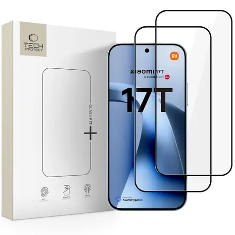 Tech-Protect Glass Fit+ černá / Tvrzené sklo / Xiaomi 17T / 2 ks