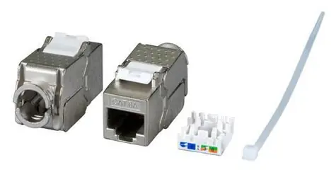 EFB Keystone konektor RJ45 CAT6A kovový / Keystone konektor / Stíněný / Tool-free / 500 MHz