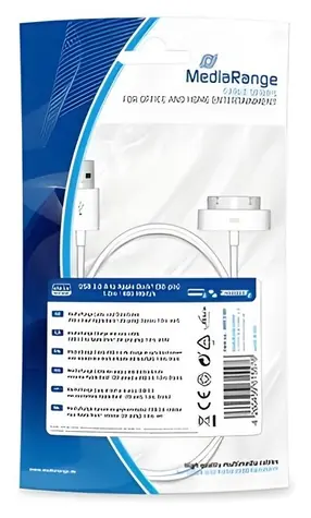 MediaRange USB-A - Apple 30-pin bílá / Datový a nabíjecí kabel / 1 m / USB 2.0