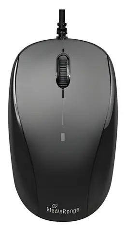 MediaRange MROS213 černá / Optická myš / 1000 DPI / USB / 3 tlačítka / 1,5 m