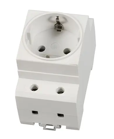 EFB Zásuvka na DIN lištu šedá / Zásuvka / 16 A / 2P / IP20