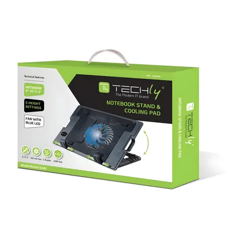Techly Chladicí podložka pro notebooky do 17,3