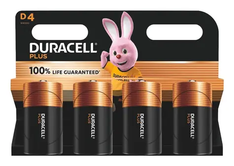 Duracell Plus D / Baterie / alkalická / 1,5 V / 4 ks