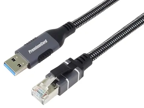 PremiumCord adaptér USB 3.2 - LAN RJ45 / Adaptér / 10/100/1000 Mbit / 3 m