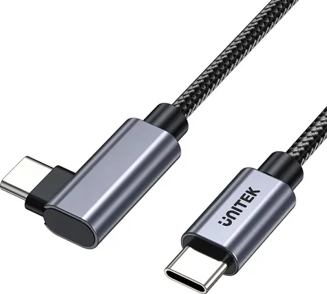 Unitek Kabel USB-C - USB-C černo-stříbrná / Kabel / USB-C (M) - USB-C (M) / 0,5 m