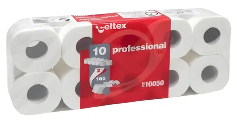 Celtex Professional bílý / Toaletní papír / 2vrstvý / 160 útržků / 10 ks