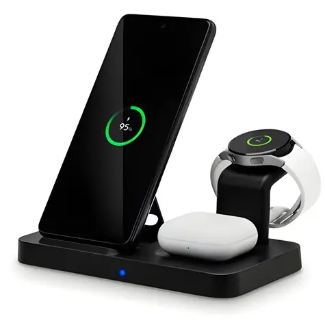 CONNECT IT MultiCharge 3v1 Qi černá / Bezdrátová nabíječka / pro Samsung