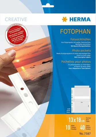Herma Fotosichthüllen 13x18 cm bílá / Euroobaly na fotografie / 10 ks
