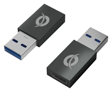 Conceptronic OTG adaptér USB-A - USB-C černá / Adaptér / 2 ks / USB 3.0 / Hliníkové tělo