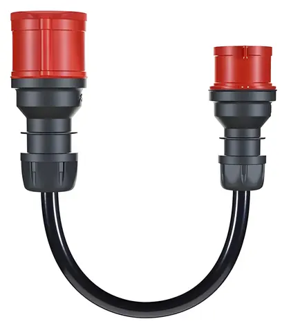 go-e adaptérový kabel CEE32 3f 32A na CEE16 1f 16A černá / Adaptér / 30 cm / IP55