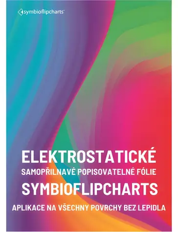 SYMBIO Elektrostatická flipchart fólie modrá / Flipchart fólie / 500 x 700 mm / 25 ks / oboustranně popisovatelná