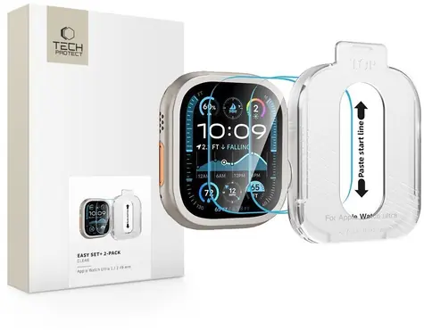 Tech-Protect Easy Set+ / Tvrzené sklo pro chytré hodinky / Apple Watch Ultra 1/2/3 / 49 mm / 2 ks