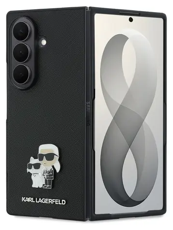 Karl Lagerfeld Saffiano pro Galaxy Z Fold8 Ultra černá / Kryt / PU koženka / Karl a Choupette