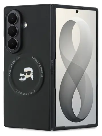 Karl Lagerfeld Heads Magnetic pro Galaxy Z Fold8 Ultra černá / Kryt / PU koženka / Karl a Choupette