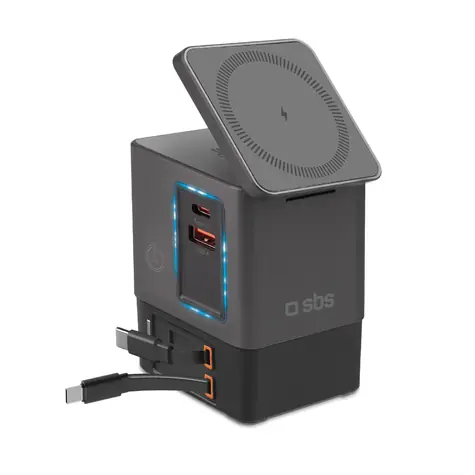SBS Bezdrátový napájecí dok 6v1 černá / Nabíjecí stanice / 100 W