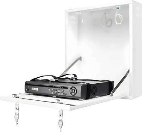 PULSAR skříňka pro DVR/NVR bílá / Uzamykatelná skříňka / Nástěnná montáž