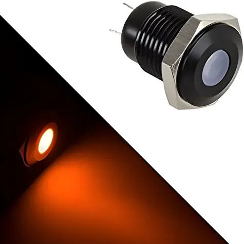 Lamptron Vandal-proof spínač LED oranžová, černý rámeček / Spínač / Vandal-proof / LED podsvícení
