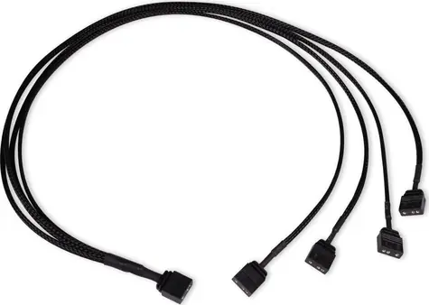 Alphacool Y-Splitter aRGB 3-Pin na 4x 3-Pin černá / Kabel / aRGB rozbočovač / 60 cm