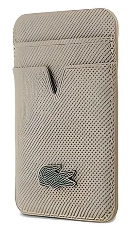 Lacoste Iconic Petit Pique MagSafe Taupe / Peněženka / PU / Magnetické uchycení