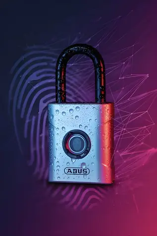 Abus 57/45 / Visací zámek / otisk prstu / 45 mm / odolný povětrnosti
