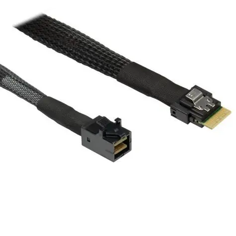 Inter-Tech kabel SFF-8654 4i - SFF-8643 černý / Datový kabel / SAS-3 / 24 Gb/s / 0,7 m