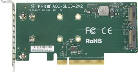 SuperMicro AOC-SLG3-2M2 / Řadič / PCI Express / M.2