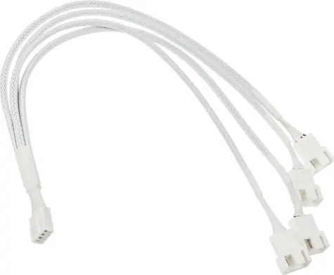 Kolink Rozbočovač ventilátorů 1-4 PWM bílá / Rozbočovací kabel / opletený / 35 cm