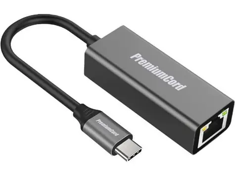 PremiumCord Převodník USB-C na RJ45 / Adaptér / Gigabit Ethernet / USB 3.1 / 20 cm