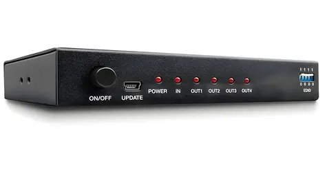 Lindy HDMI rozbočovač 4 porty černá / Rozbočovač HDMI / 4K 30Hz / 3D / 1x vstup, 4x výstup HDMI