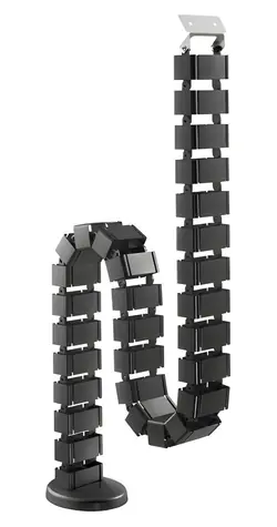 Powerton ERGO GANSO černý / Organizér kabelů / 30 článků / ocel, ABS / 1300 x 67 x 35 mm