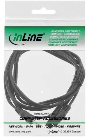 InLine Y audio kabel Jack 3,5 mm - 2x Jack 3,5 mm černá / Audio kabel / Y-rozbočovač / 2 m