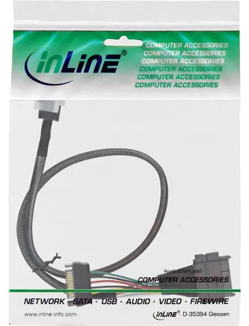 InLine Kabel SFF-8643 - U.2 SFF-8639 + SATA černá / Kabel / interní / 0,5 m